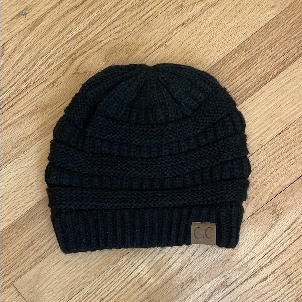 C.C Black Knitted Beanie